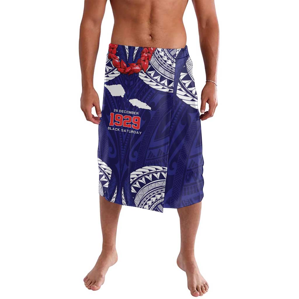 Samoa Black Saturday Lavalava Samoa mo Samoa with Blue Ula Fala