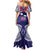 Samoa Black Saturday Mermaid Dress Samoa mo Samoa with Blue Ula Fala