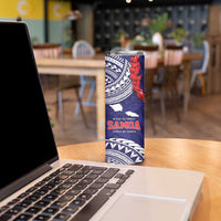 Samoa Black Saturday Skinny Tumbler Samoa mo Samoa with Blue Ula Fala