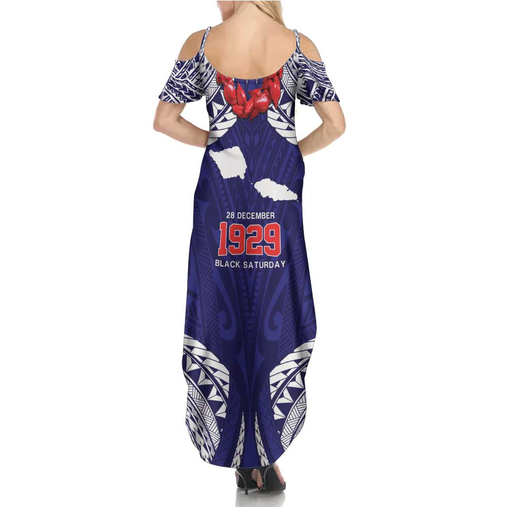 Samoa Black Saturday Summer Maxi Dress Samoa mo Samoa with Blue Ula Fala