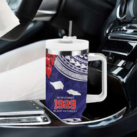 Samoa Black Saturday Tumbler With Handle Samoa mo Samoa with Blue Ula Fala LT9 - Polynesian Pride