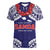Samoa Black Saturday Women V-Neck T-Shirt Samoa mo Samoa with Blue Ula Fala