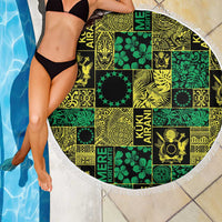 Cook Islands Mere Kiritimiti Beach Blanket Pacific Patchwork Xmas Vibes - Polynesian Pride