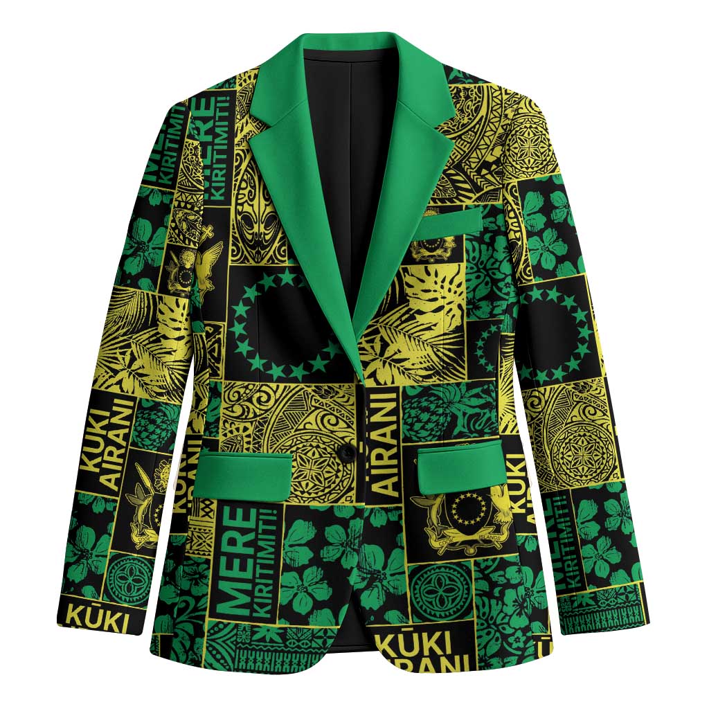 Cook Islands Mere Kiritimiti Blazer Pacific Patchwork Xmas Vibes - Polynesian Pride
