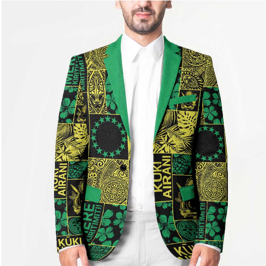 Cook Islands Mere Kiritimiti Blazer Pacific Patchwork Xmas Vibes - Polynesian Pride
