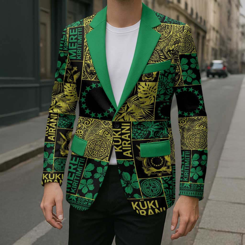 Cook Islands Mere Kiritimiti Blazer Pacific Patchwork Xmas Vibes - Polynesian Pride