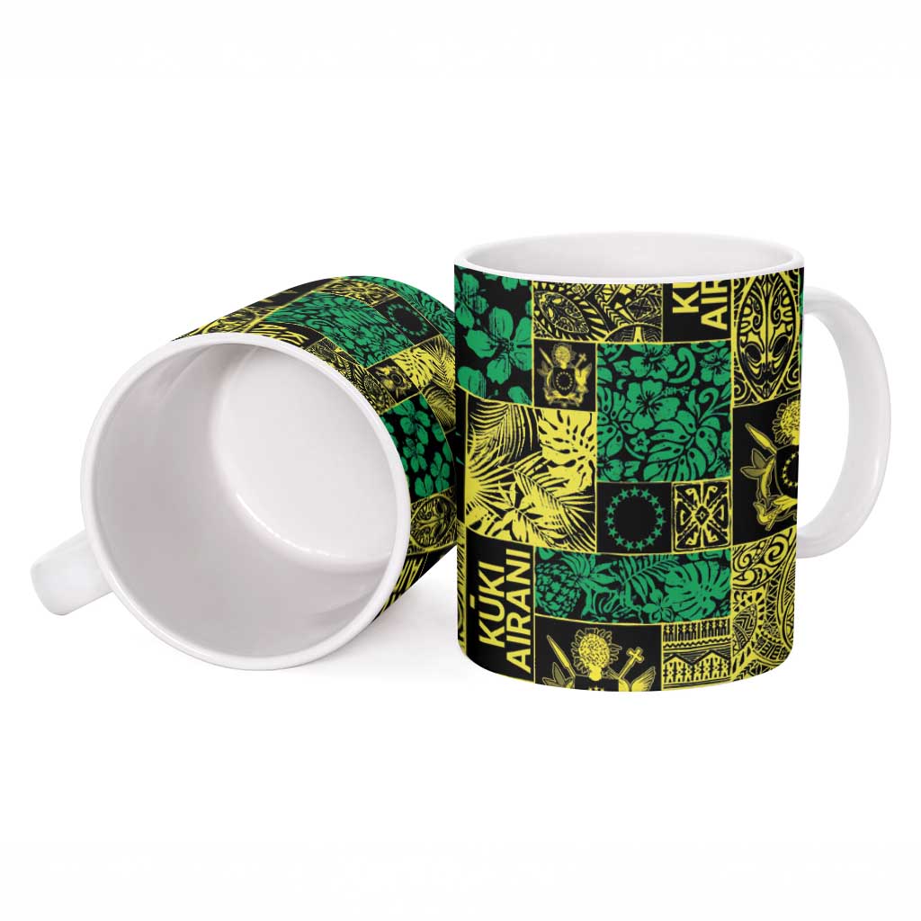Cook Islands Mere Kiritimiti Ceramic Mug Pacific Patchwork Xmas Vibes - Polynesian Pride
