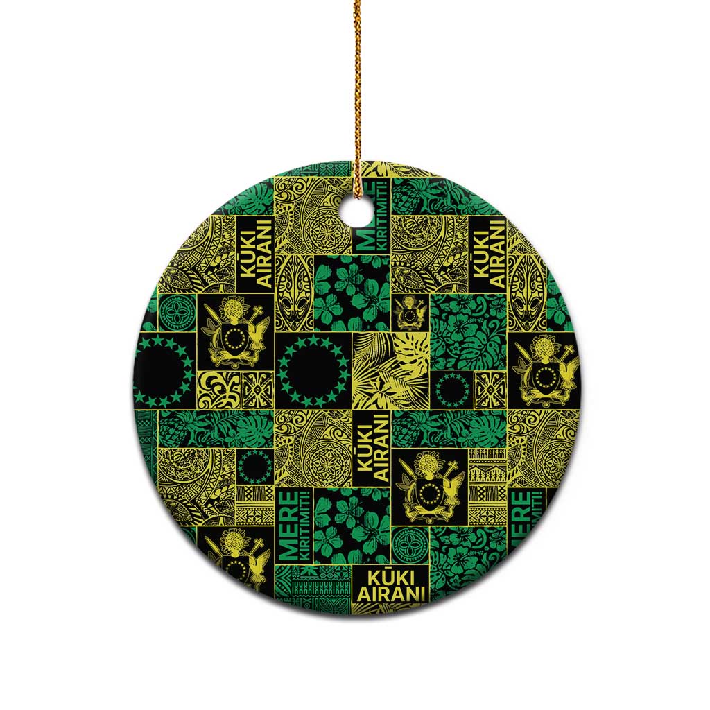 Cook Islands Mere Kiritimiti Ceramic Ornament Pacific Patchwork Xmas Vibes - Polynesian Pride