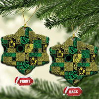 Cook Islands Mere Kiritimiti Ceramic Ornament Pacific Patchwork Xmas Vibes - Polynesian Pride