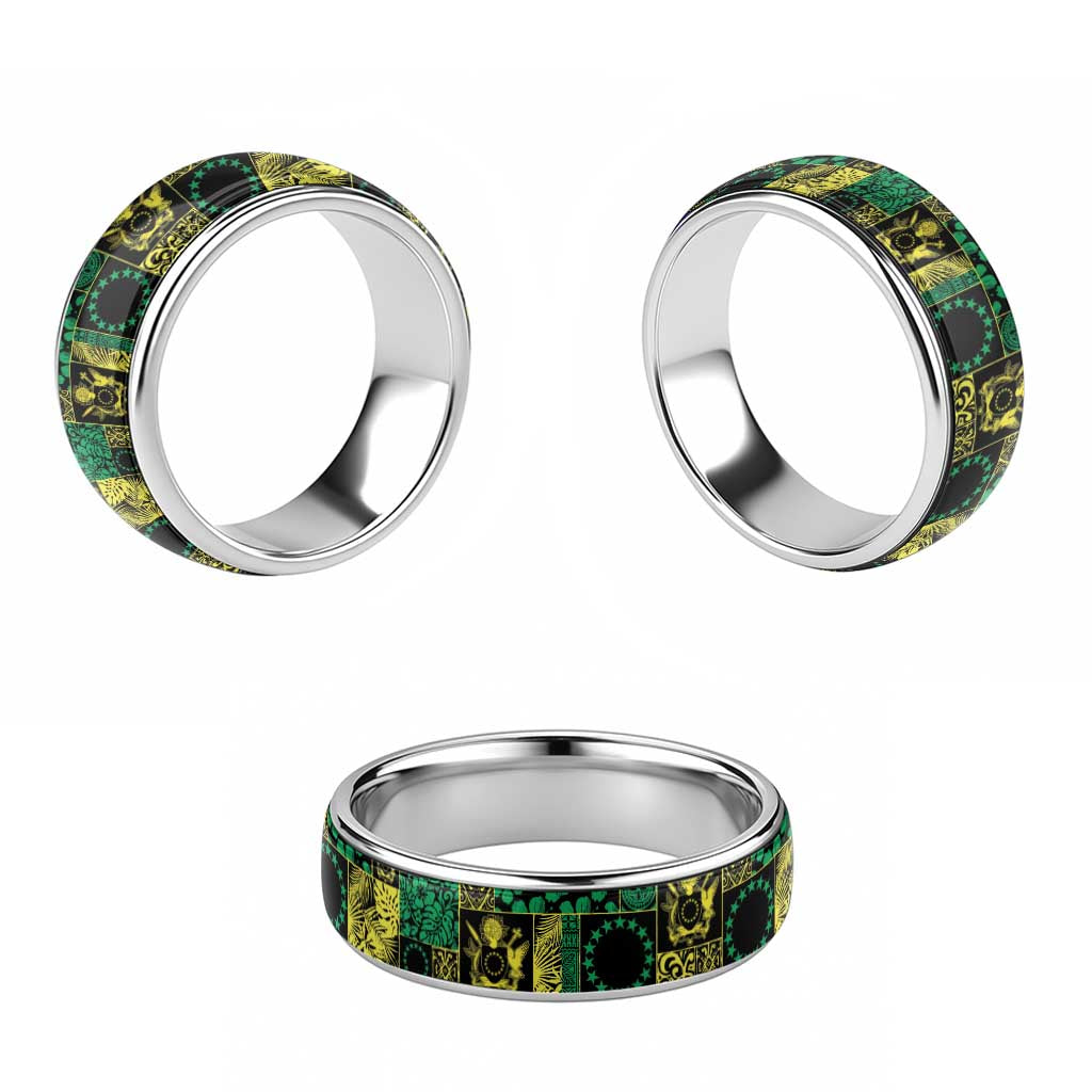 Cook Islands Mere Kiritimiti Classic Ring Pacific Patchwork Xmas Vibes - Polynesian Pride