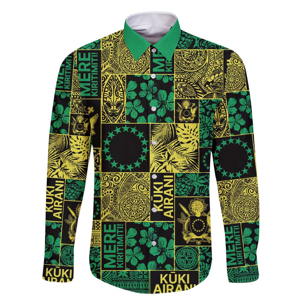 Cook Islands Mere Kiritimiti Family Matching Short Sleeve Bodycon Dress and Hawaiian Shirt Pacific Patchwork Xmas Vibes - Polynesian Pride