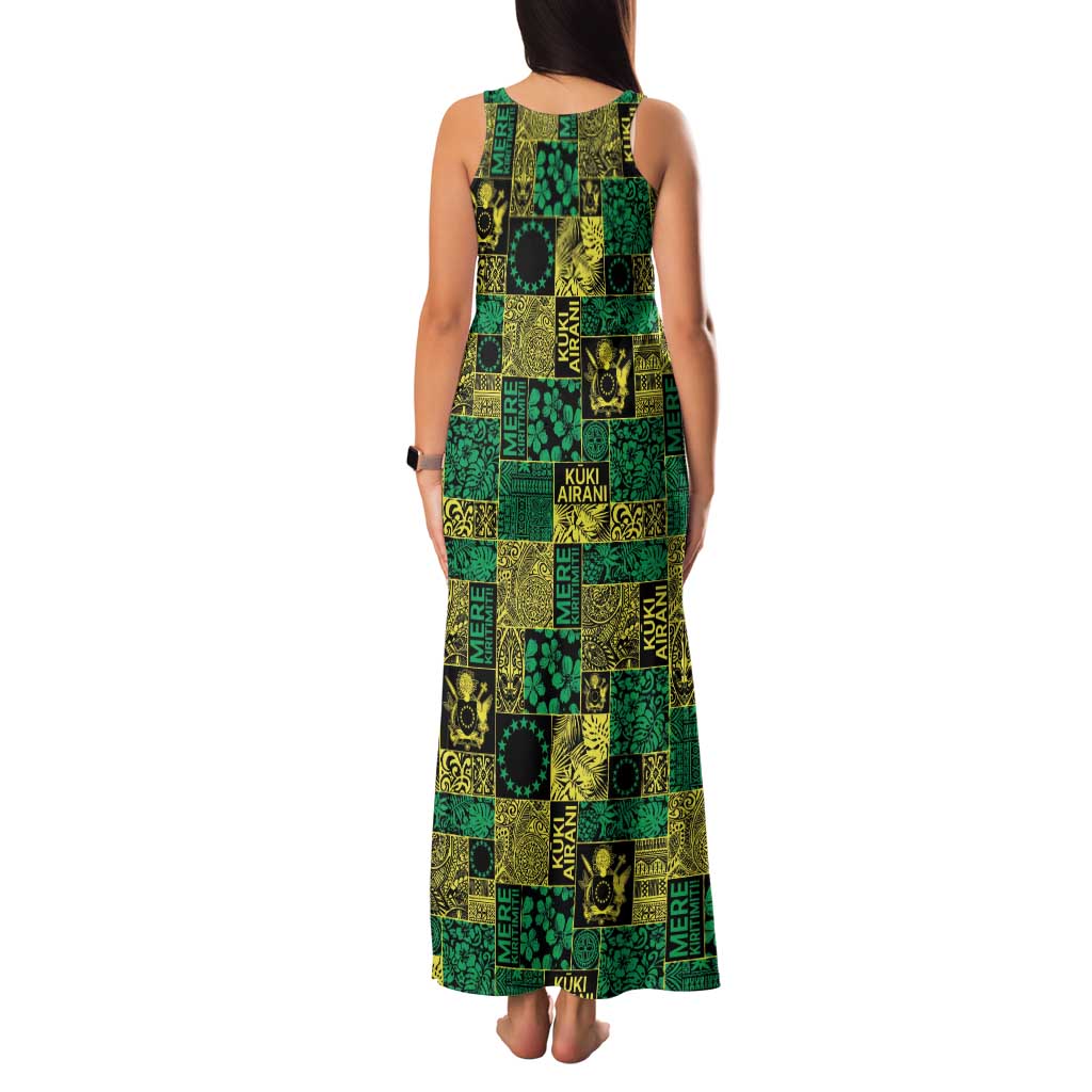 Cook Islands Mere Kiritimiti Family Matching Tank Maxi Dress and Hawaiian Shirt Pacific Patchwork Xmas Vibes - Polynesian Pride