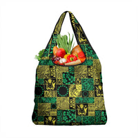 Cook Islands Mere Kiritimiti Grocery Bag Pacific Patchwork Xmas Vibes - Polynesian Pride