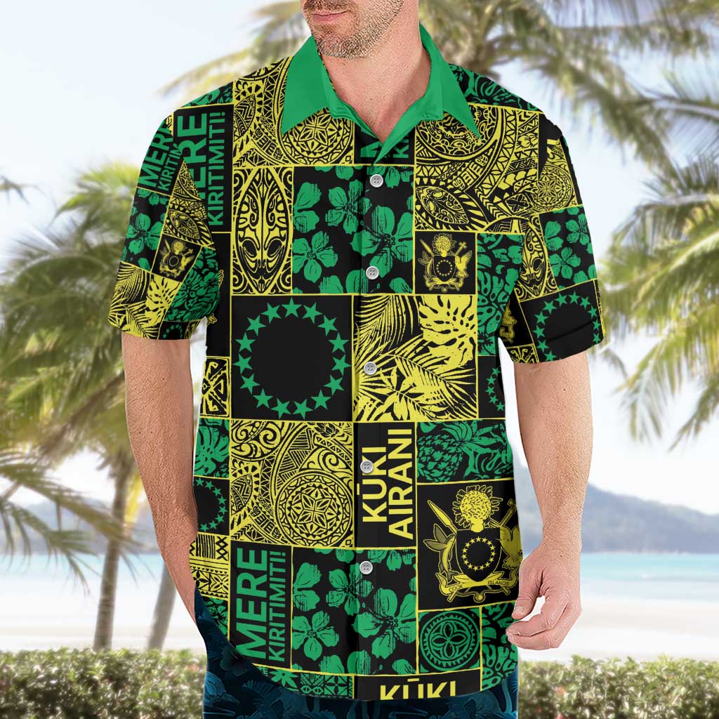 Cook Islands Mere Kiritimiti Hawaiian Shirt Pacific Patchwork Xmas Vibes - Polynesian Pride