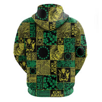 Cook Islands Mere Kiritimiti Hoodie Pacific Patchwork Xmas Vibes - Polynesian Pride