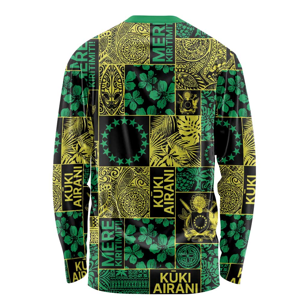 Cook Islands Mere Kiritimiti Long Sleeve Shirt Pacific Patchwork Xmas Vibes - Polynesian Pride