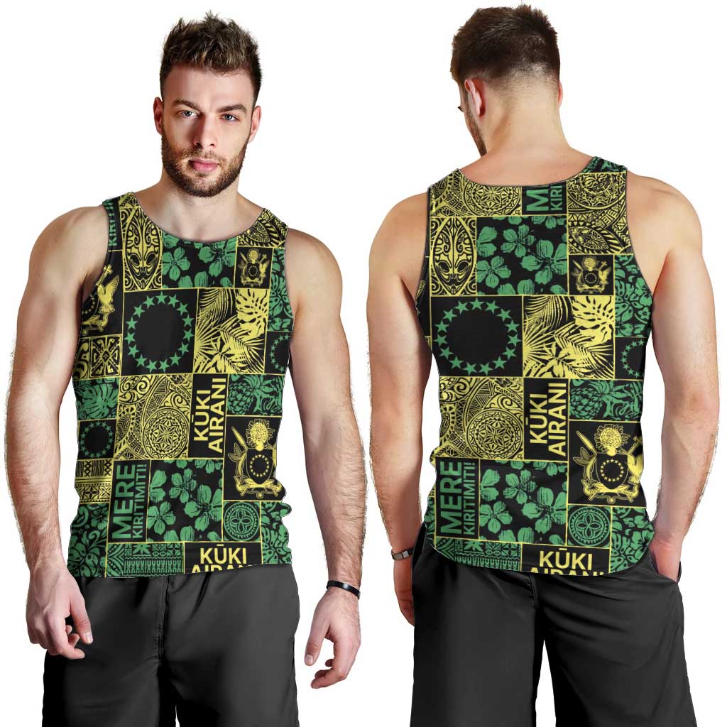 Cook Islands Mere Kiritimiti Men Tank Top Pacific Patchwork Xmas Vibes - Polynesian Pride