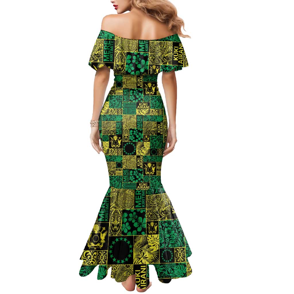 Cook Islands Mere Kiritimiti Mermaid Dress Pacific Patchwork Xmas Vibes - Polynesian Pride