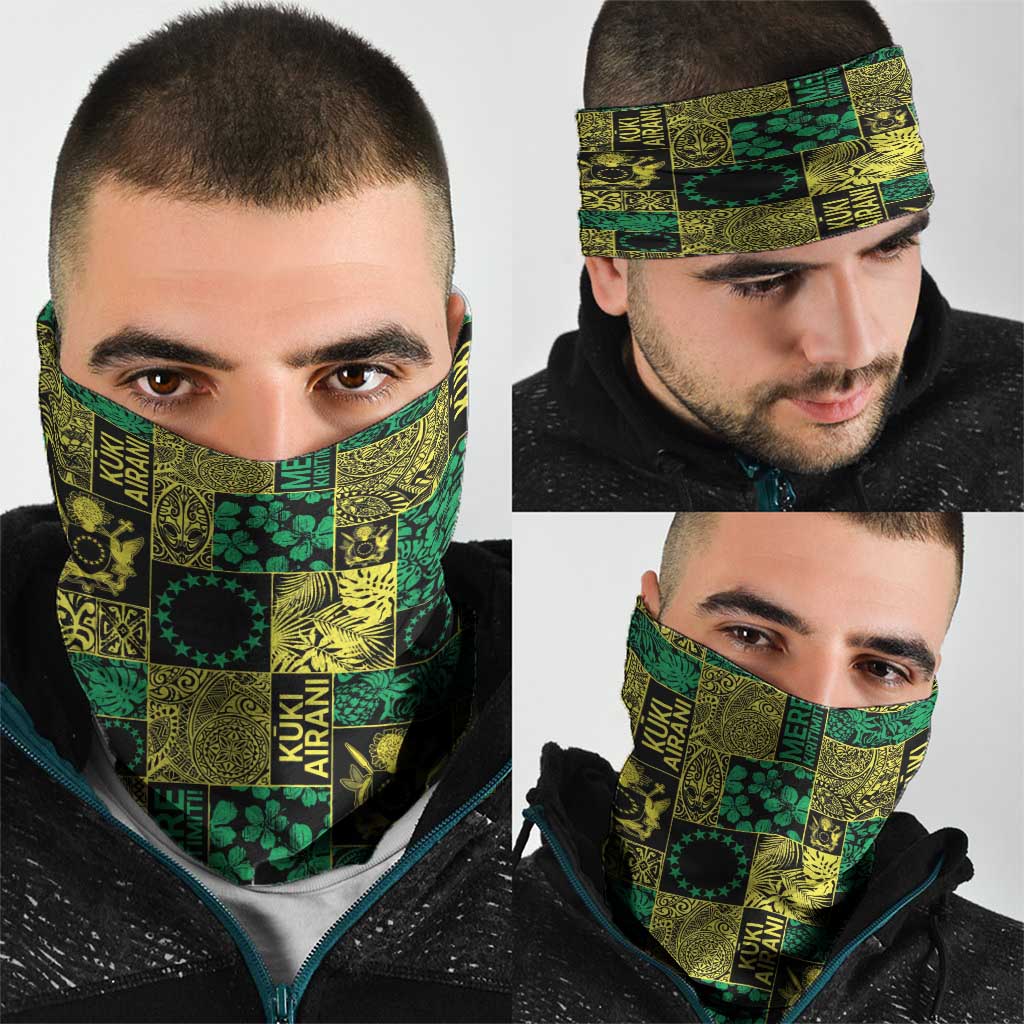 Cook Islands Mere Kiritimiti Neck Gaiter Pacific Patchwork Xmas Vibes - Polynesian Pride