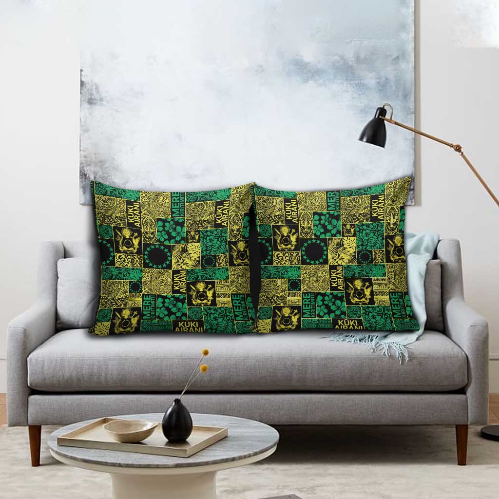 Cook Islands Mere Kiritimiti Pillow Cover Pacific Patchwork Xmas Vibes - Polynesian Pride
