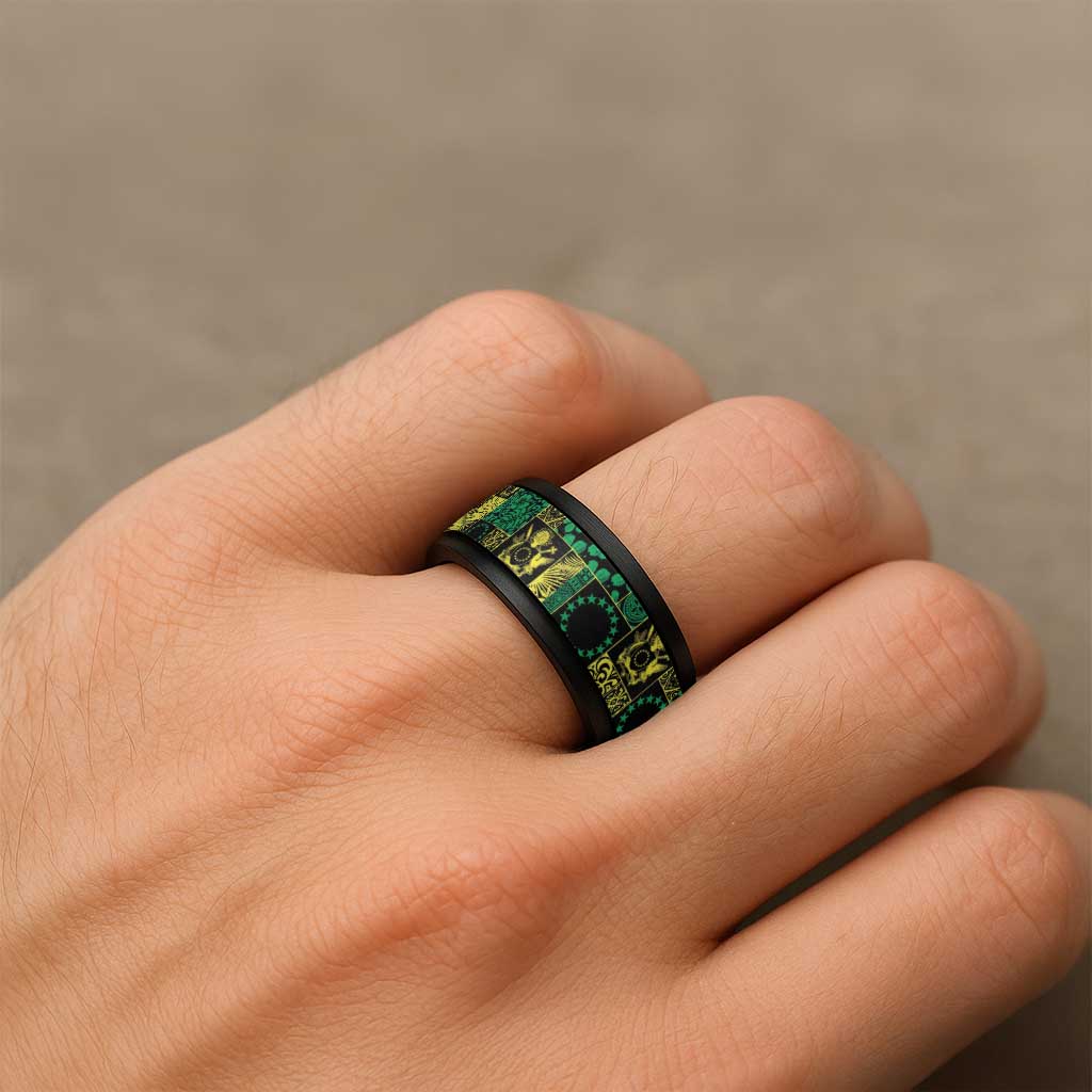 Cook Islands Mere Kiritimiti Spinner Ring Pacific Patchwork Xmas Vibes - Polynesian Pride