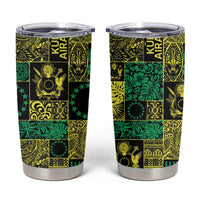 Cook Islands Mere Kiritimiti Tumbler Cup Pacific Patchwork Xmas Vibes - Polynesian Pride
