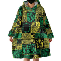 Cook Islands Mere Kiritimiti Wearable Blanket Hoodie Pacific Patchwork Xmas Vibes - Polynesian Pride
