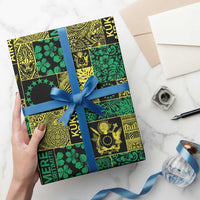 Cook Islands Mere Kiritimiti Wrapping Paper Pacific Patchwork Xmas Vibes - Polynesian Pride