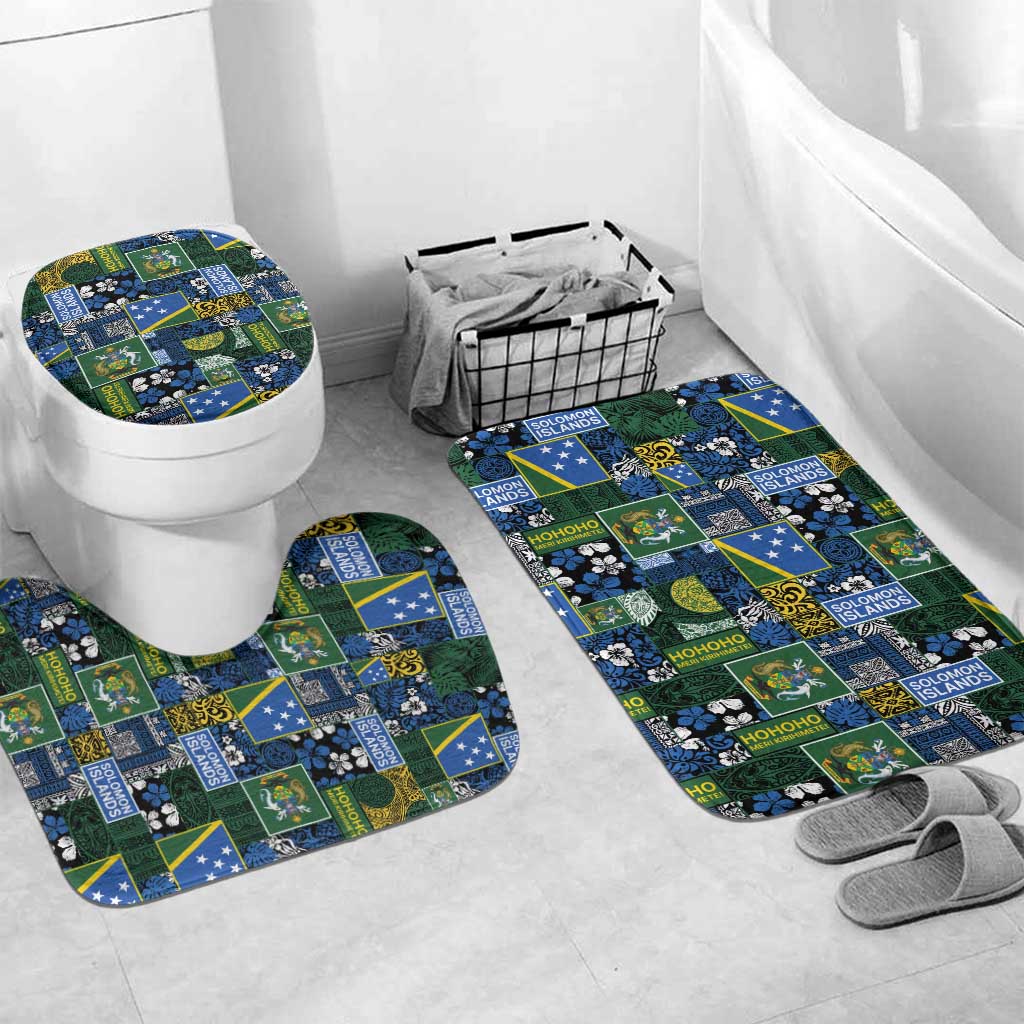 Solomon Islands Meri Kirihimete Bathroom Set Pacific Patchwork Xmas Vibes - Polynesian Pride