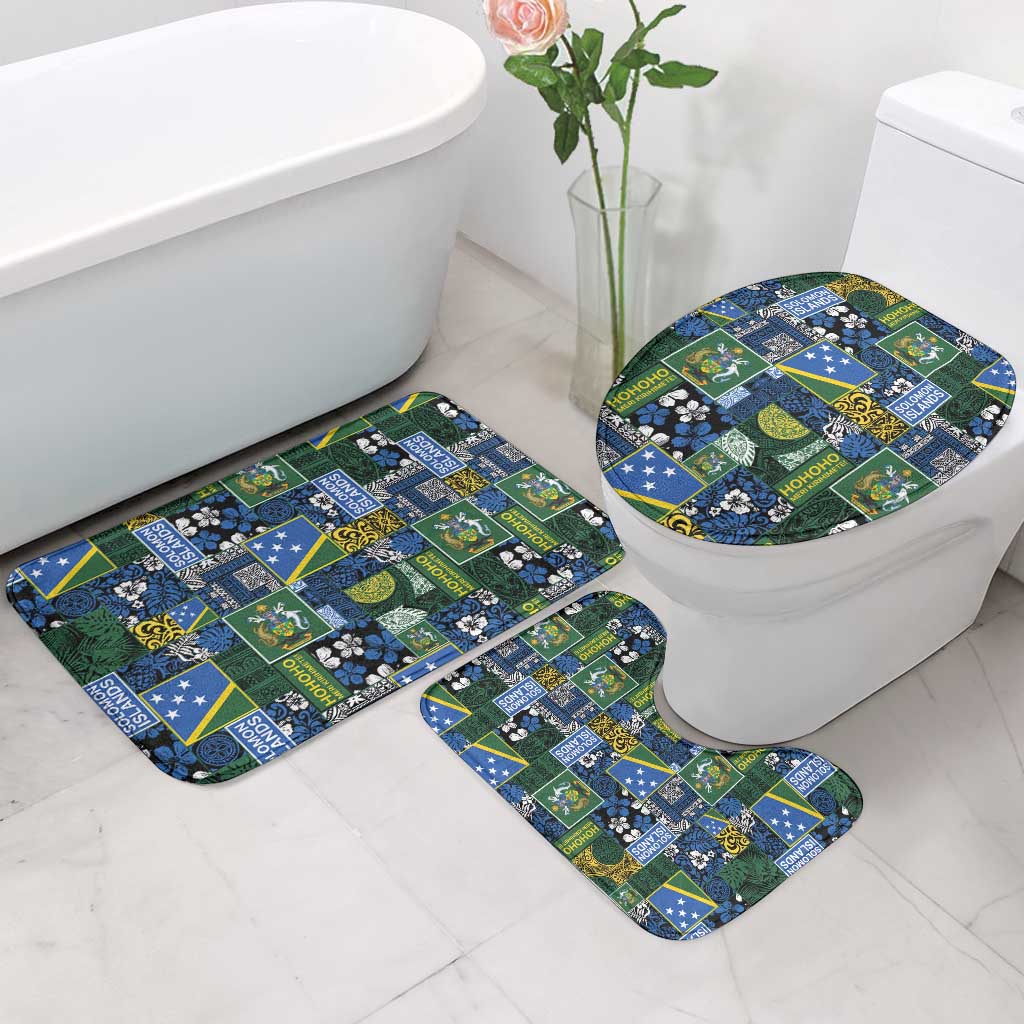 Solomon Islands Meri Kirihimete Bathroom Set Pacific Patchwork Xmas Vibes - Polynesian Pride