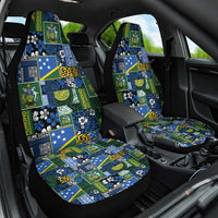 Solomon Islands Meri Kirihimete Car Seat Cover Pacific Patchwork Xmas Vibes - Polynesian Pride