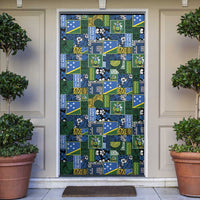 Solomon Islands Meri Kirihimete Door Cover Pacific Patchwork Xmas Vibes - Polynesian Pride