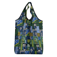 Solomon Islands Meri Kirihimete Grocery Bag Pacific Patchwork Xmas Vibes - Polynesian Pride