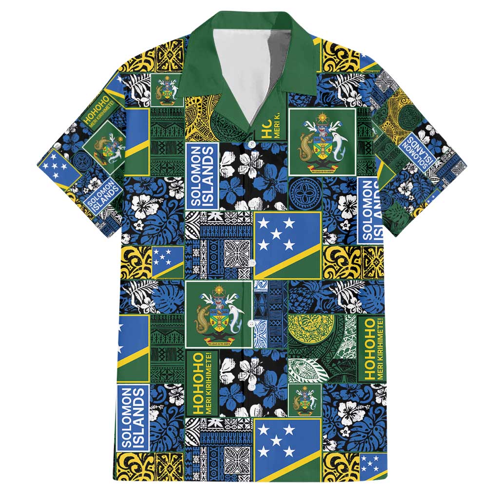 Solomon Islands Meri Kirihimete Hawaiian Shirt Pacific Patchwork Xmas Vibes - Polynesian Pride