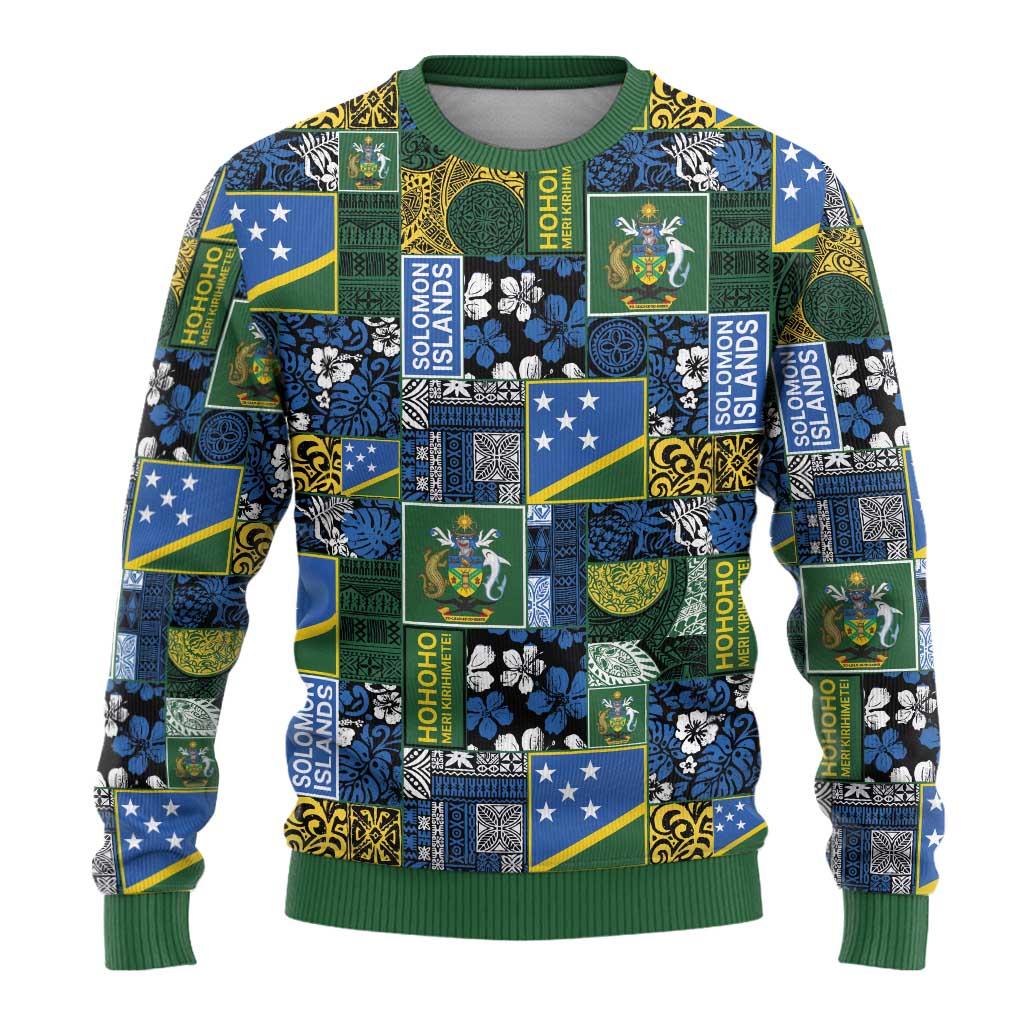 Solomon Islands Meri Kirihimete Ugly Christmas Sweater Pacific Patchwork Xmas Vibes - Polynesian Pride