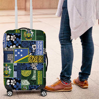 Solomon Islands Meri Kirihimete Luggage Cover Pacific Patchwork Xmas Vibes - Polynesian Pride