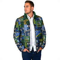 Solomon Islands Meri Kirihimete Padded Jacket Pacific Patchwork Xmas Vibes - Polynesian Pride