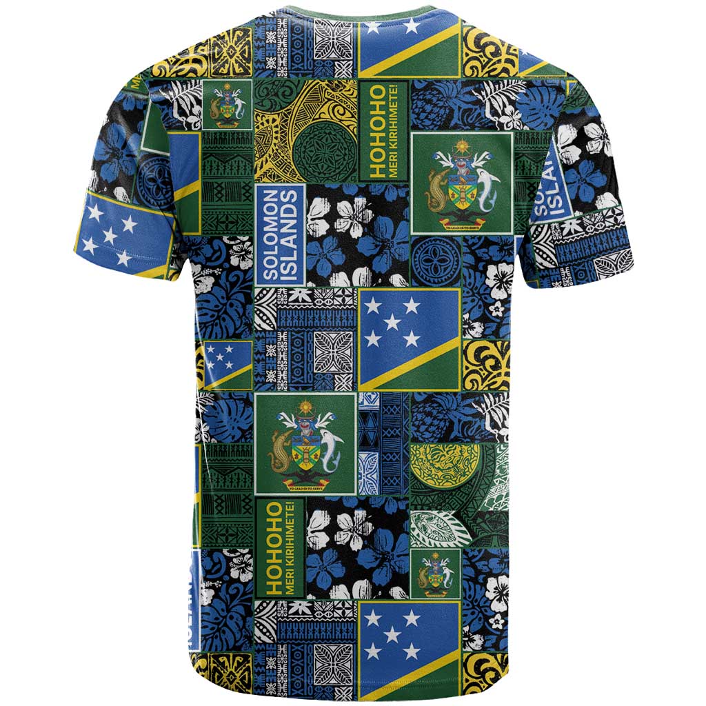 Solomon Islands Meri Kirihimete T Shirt Pacific Patchwork Xmas Vibes - Polynesian Pride