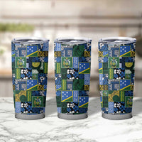 Solomon Islands Meri Kirihimete Tumbler Cup Pacific Patchwork Xmas Vibes - Polynesian Pride