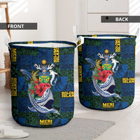 Solomon Islands Meri Kirihimete Laundry Basket Funny Santa Riding Shark - Polynesian Pride