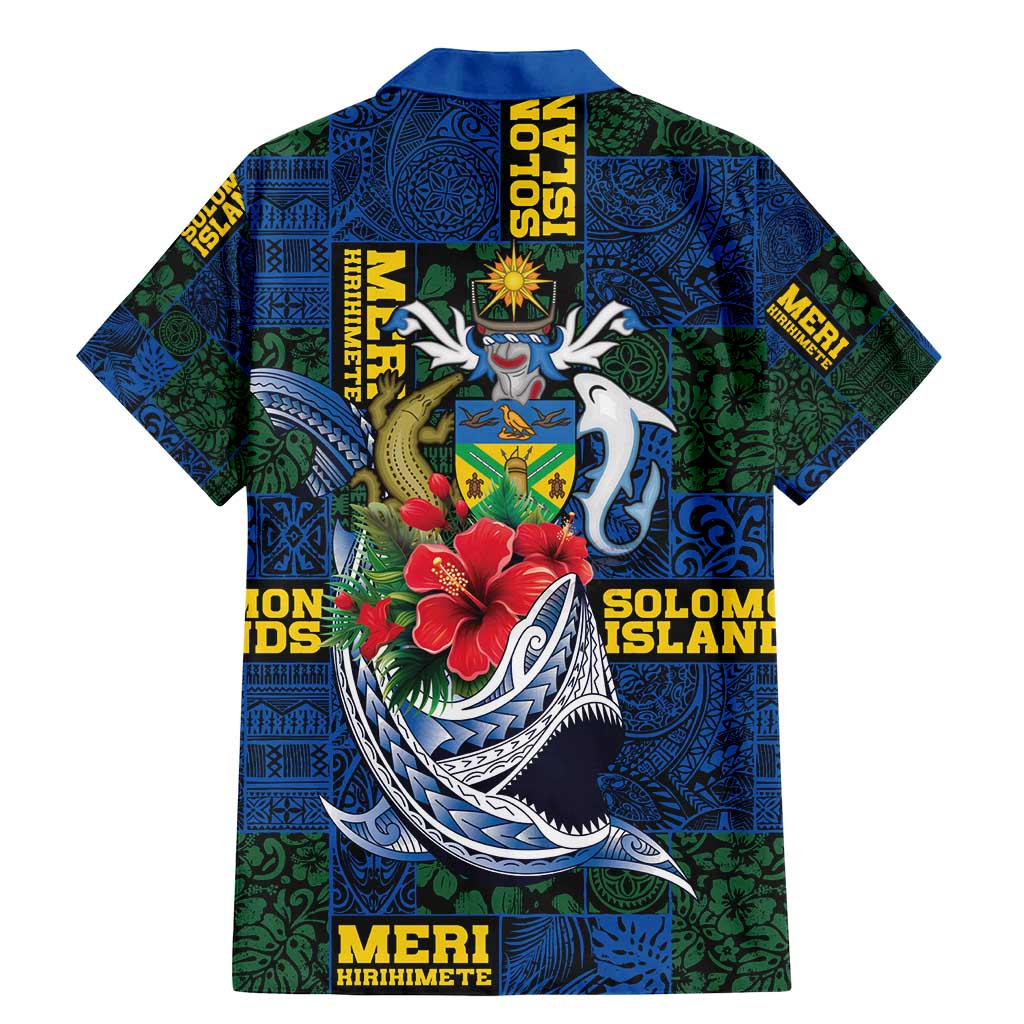 Solomon Islands Meri Kirihimete Family Matching Mermaid Dress and Hawaiian Shirt Funny Santa Riding Shark - Polynesian Pride