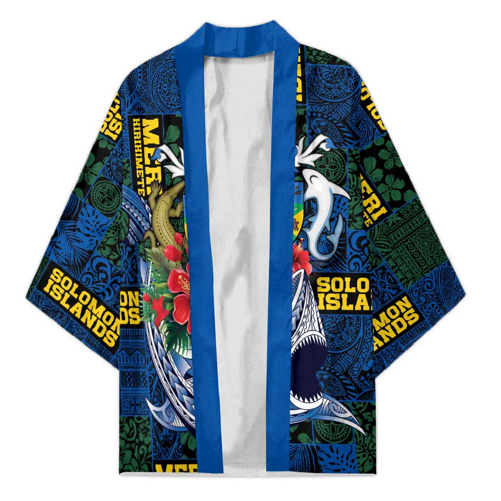 Solomon Islands Meri Kirihimete Kimono Funny Santa Riding Shark - Polynesian Pride