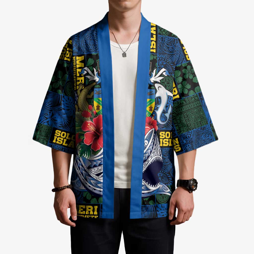Solomon Islands Meri Kirihimete Kimono Funny Santa Riding Shark - Polynesian Pride