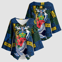 Solomon Islands Meri Kirihimete Kimono Sleeve Blouse Funny Santa Riding Shark - Polynesian Pride