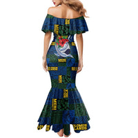 Solomon Islands Meri Kirihimete Mermaid Dress Funny Santa Riding Shark - Polynesian Pride