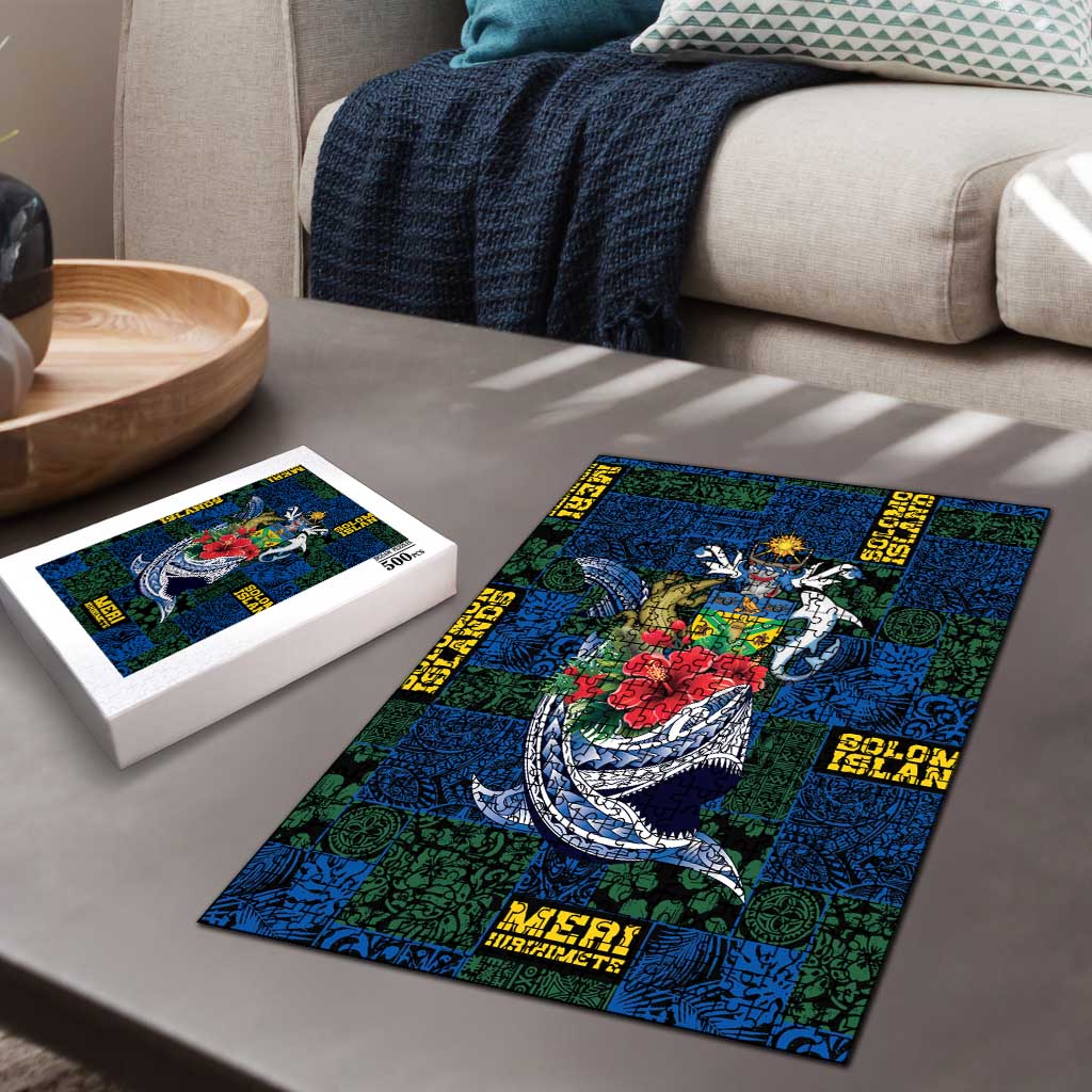 Solomon Islands Meri Kirihimete Puzzle Funny Santa Riding Shark - Polynesian Pride
