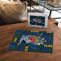 Solomon Islands Meri Kirihimete Puzzle Funny Santa Riding Shark - Polynesian Pride