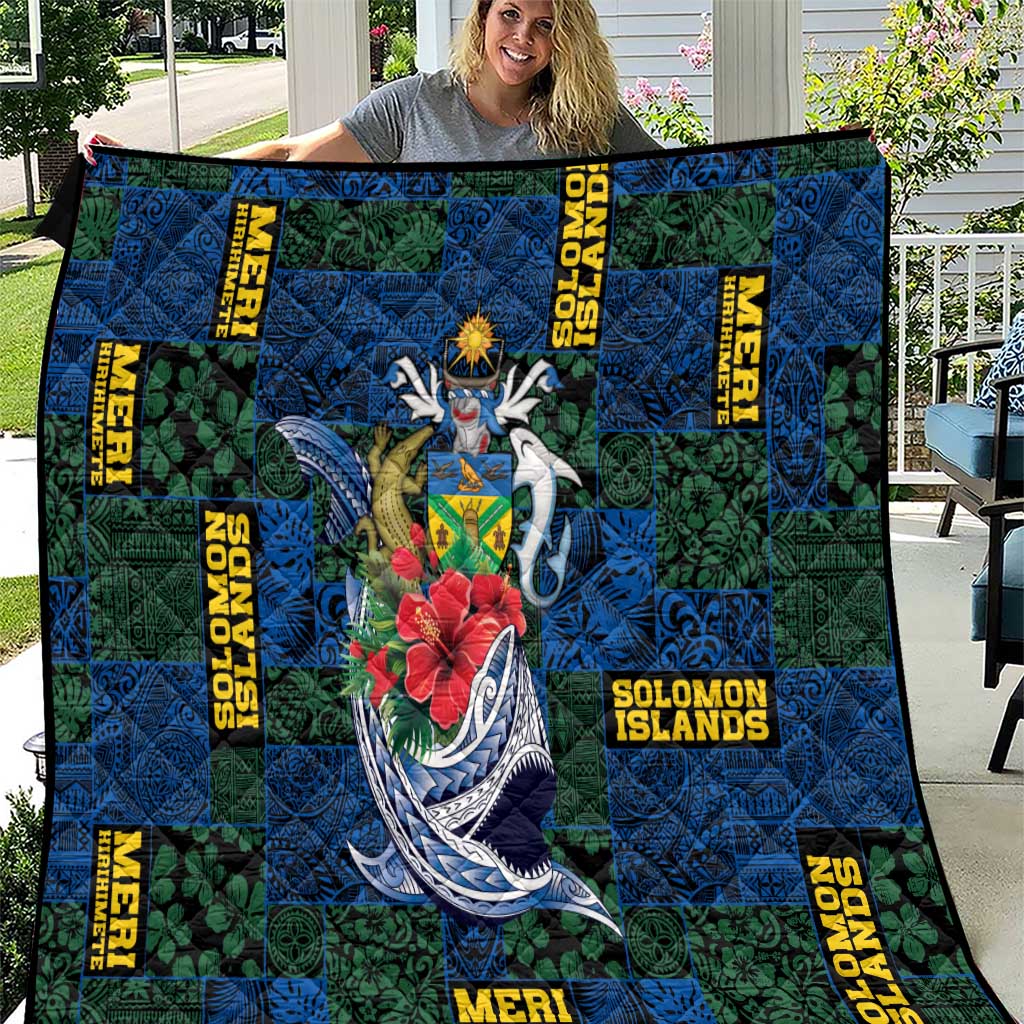 Solomon Islands Meri Kirihimete Quilt Funny Santa Riding Shark - Polynesian Pride