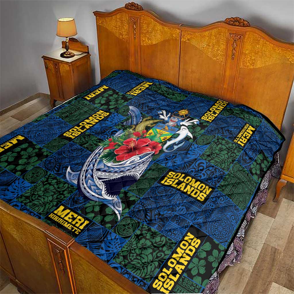 Solomon Islands Meri Kirihimete Quilt Funny Santa Riding Shark - Polynesian Pride