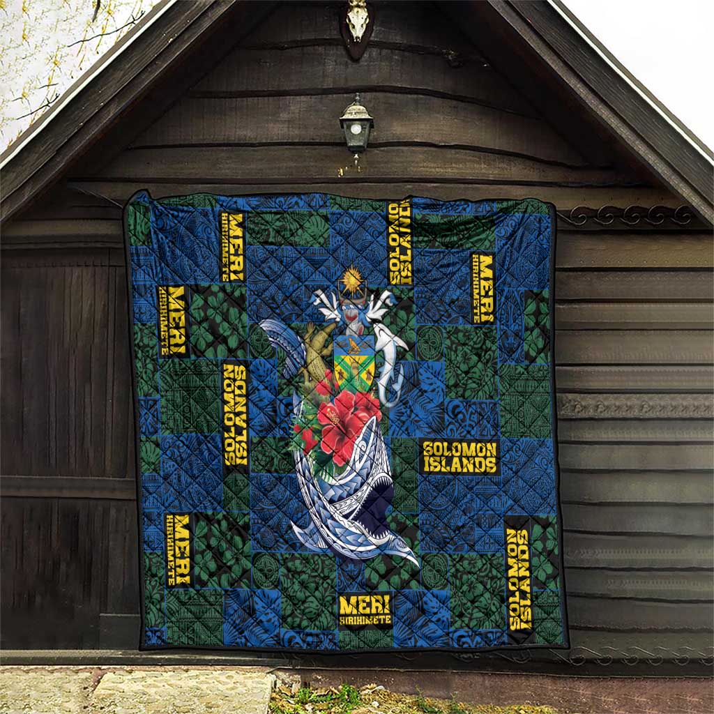 Solomon Islands Meri Kirihimete Quilt Funny Santa Riding Shark - Polynesian Pride